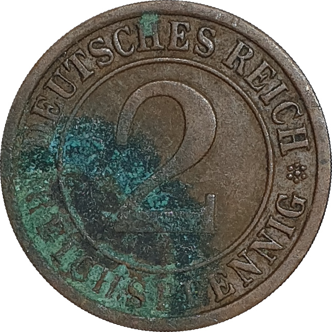 2 pfennig -  Bunch of wheat - Reisch