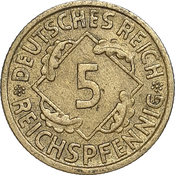 5 pfennig - Ears of weat - Reisch