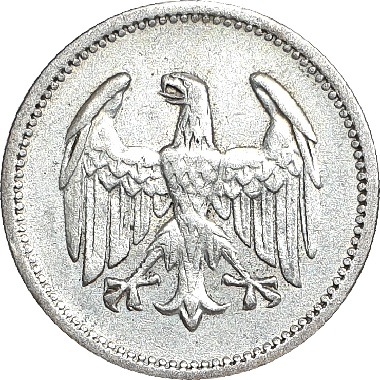 1 mark silver - Eagle no legend