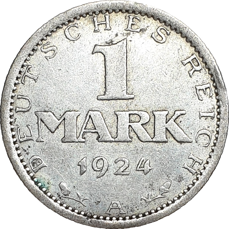 1 mark silver - Eagle no legend