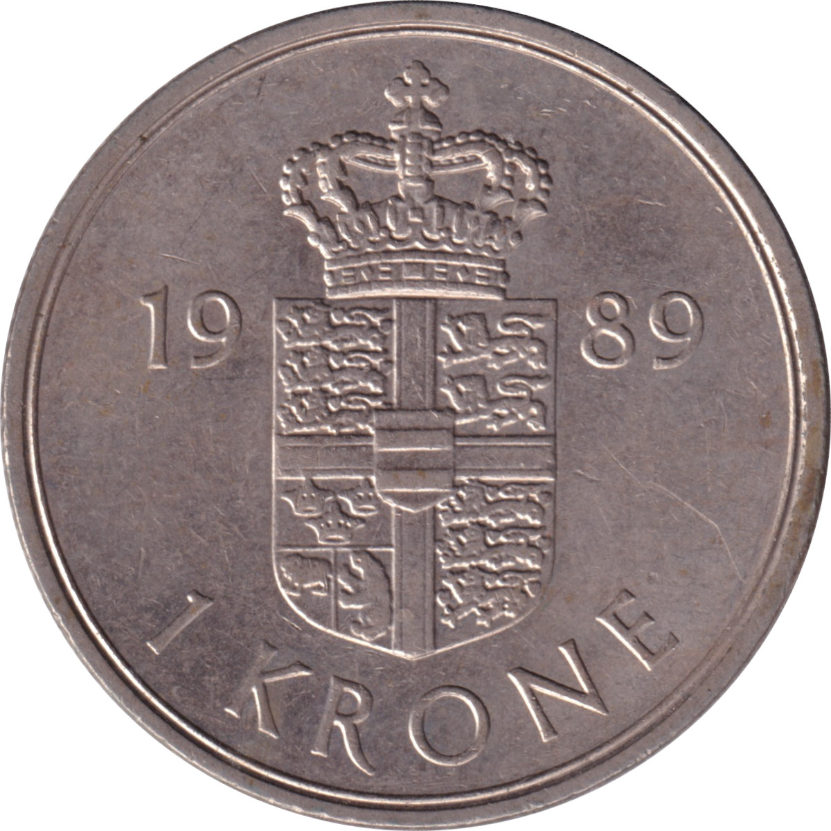 1 krone - Margrethe II - Shield