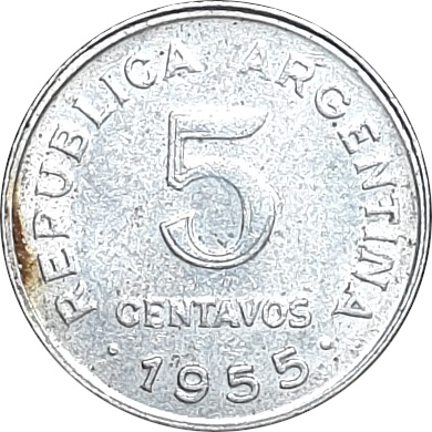 5 centavos - Jose de San Martin - Small bust