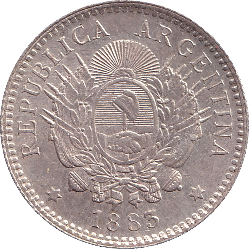 10 centavos silver - Liberty head - Arms