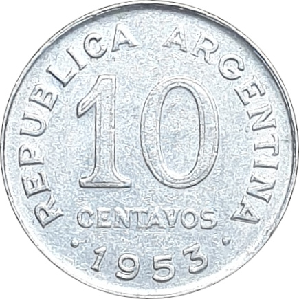 10 centavos - Jose de San Martin - Large bust - Cupronickel plate