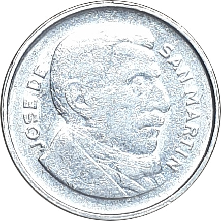 10 centavos - Jose de San Martin - Small bust