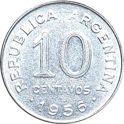 10 centavos - Jose de San Martin - Small bust