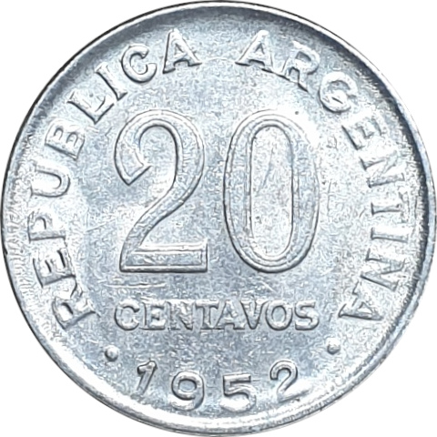 20 centavos - Jose de San Martin - Grand buste - Cupronickel