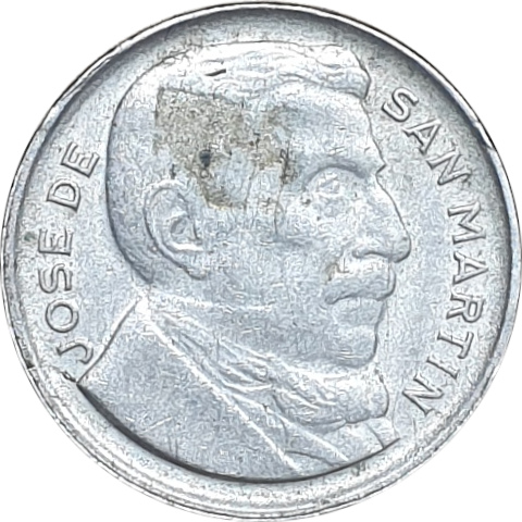 20 centavos - Jose de San Martin - Large bust - Cupronickel plate