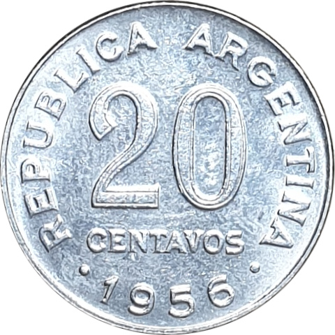 20 centavos - Jose de San Martin - Small bust