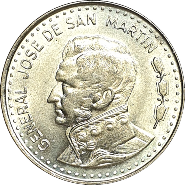 100 pesos - Jose de San Martin - Brass plate