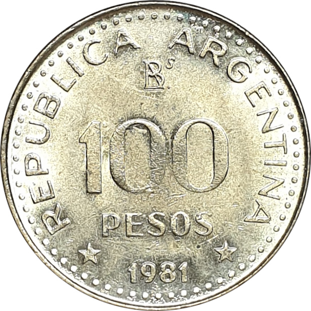 100 pesos - Jose de San Martin - Acier laitoné