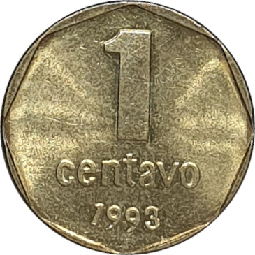 1 centavo - Union - Brass