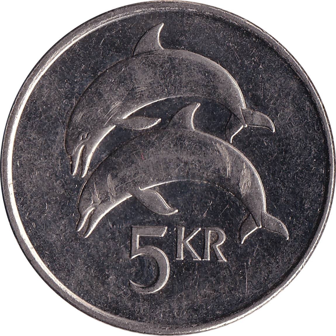 5 kronur - Dolphins - Nickel plate