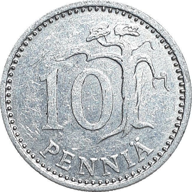 10 pennia - Lion héraldique - Aluminium