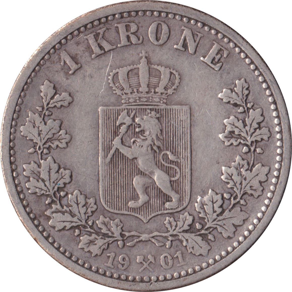 1 krone silver - Oscar II - Sans 30 Sk