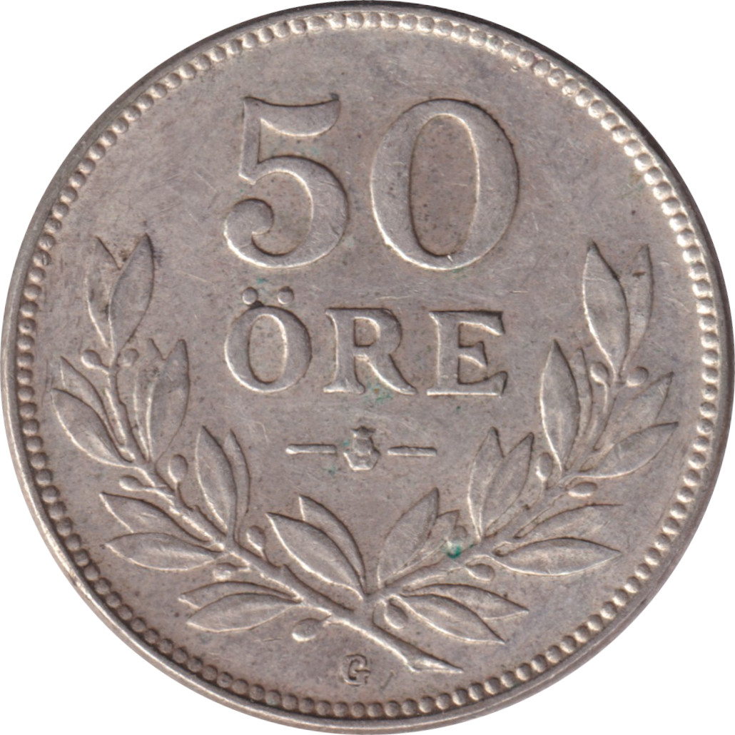 50 ore argent - Gustave V - Blason