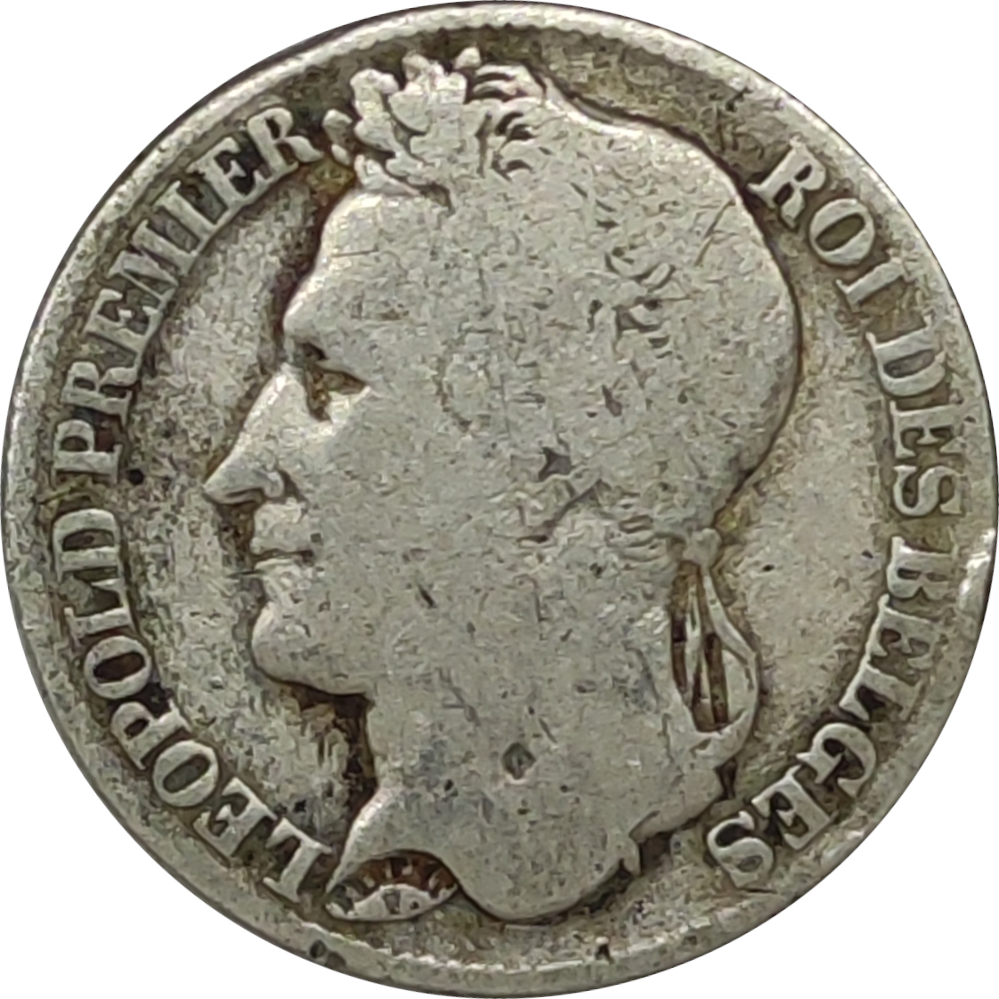 1 franc silver - Leopold I - Laureate head