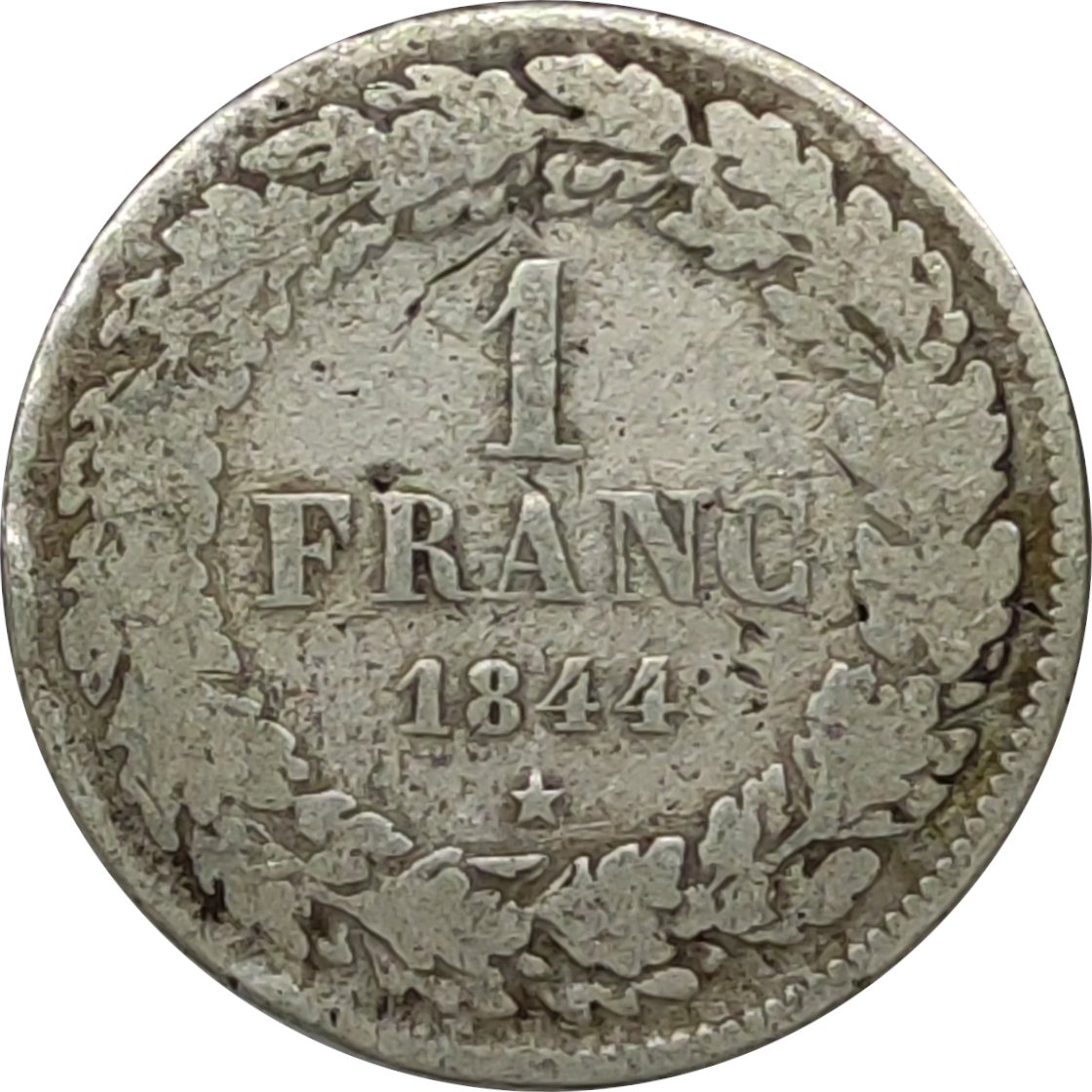 1 franc silver - Leopold I - Laureate head