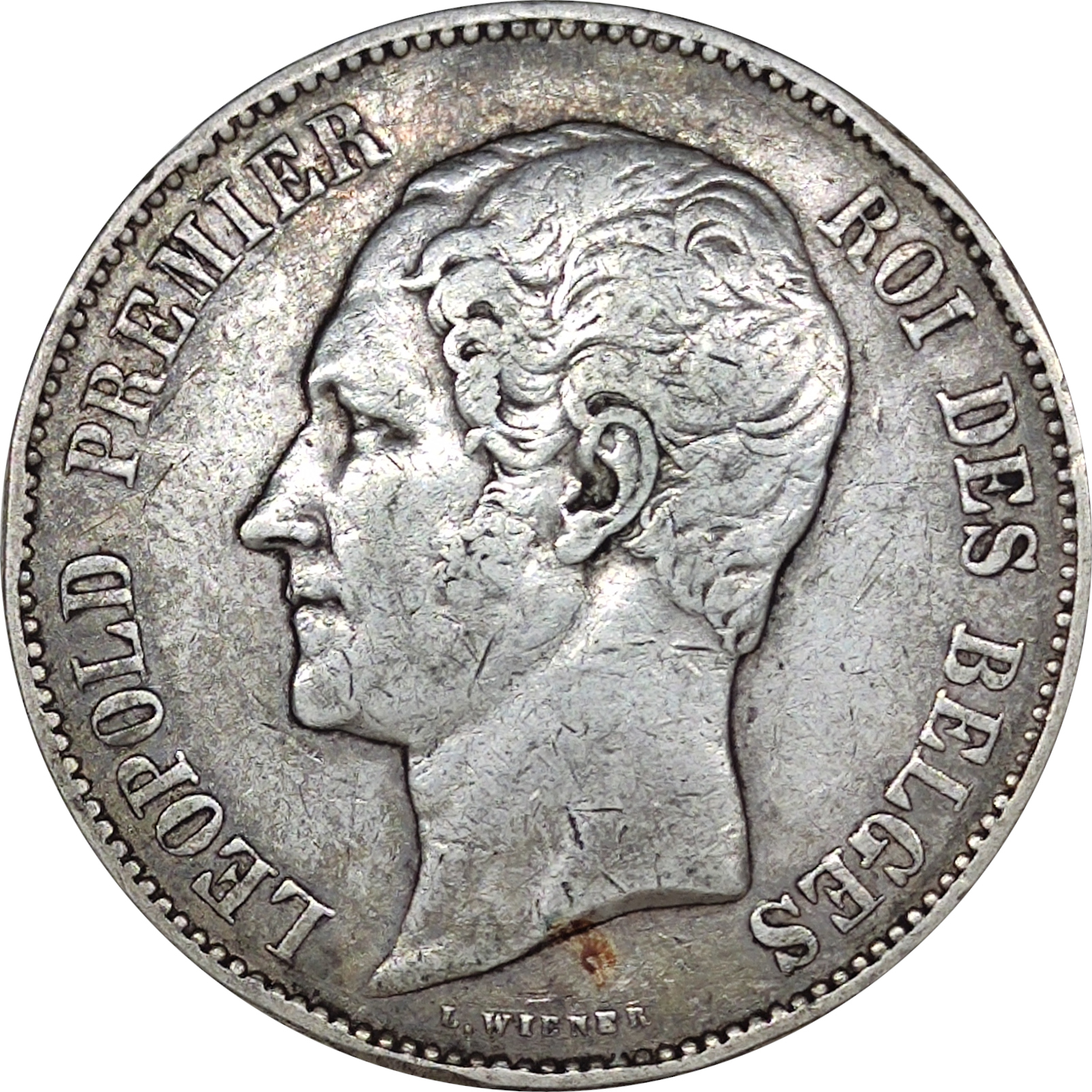 5 francs argent - Léopold I - Tête mature