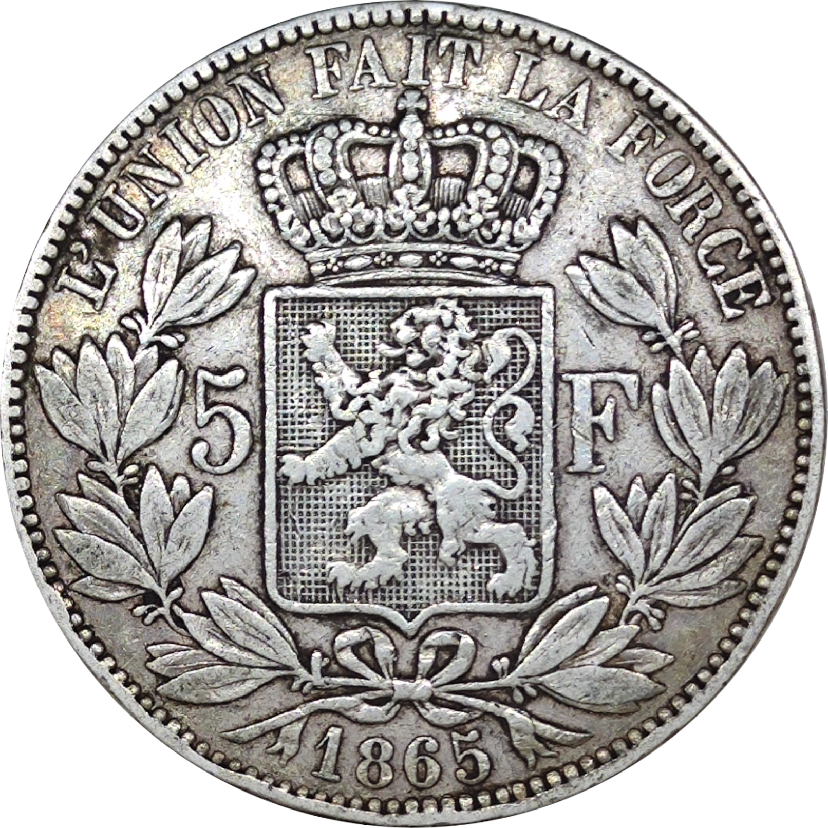 5 francs argent - Léopold I - Tête mature