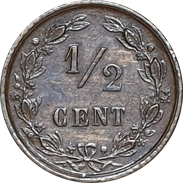 1/2 cent - William III - 17 shields