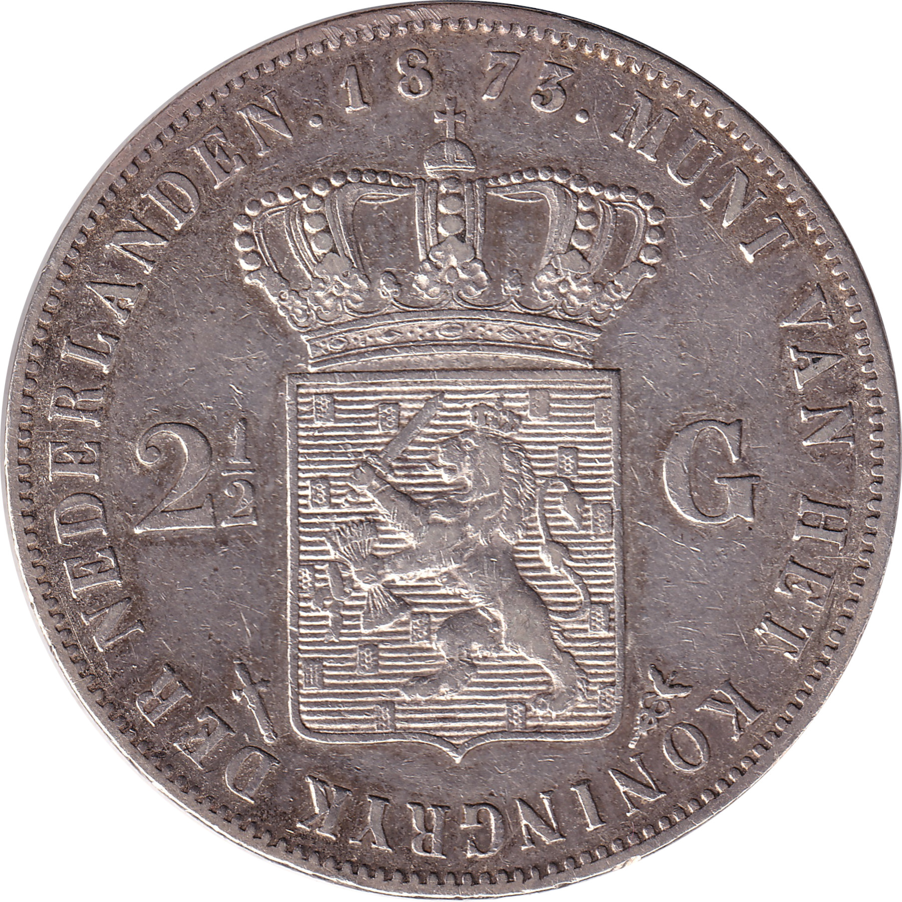 2 1/2 gulden silver - Guillaume III - Young head