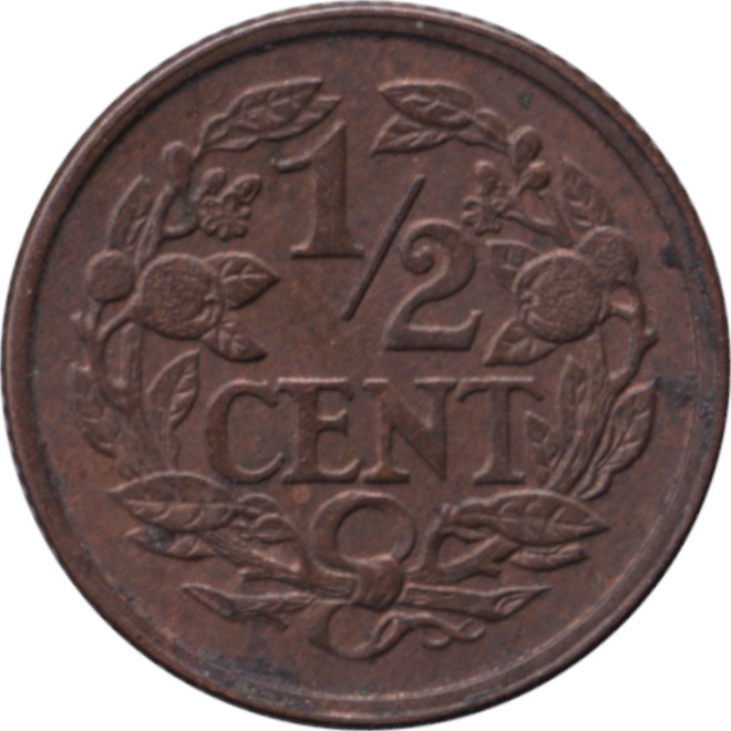 1/2 cent - Wilhelmina I - Grandes branches