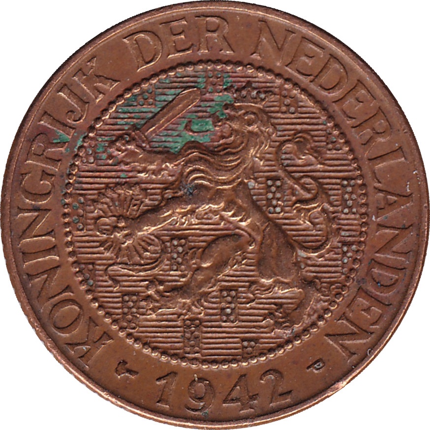 1 cent - Wilhelmina I - Grandes branches - Bronze