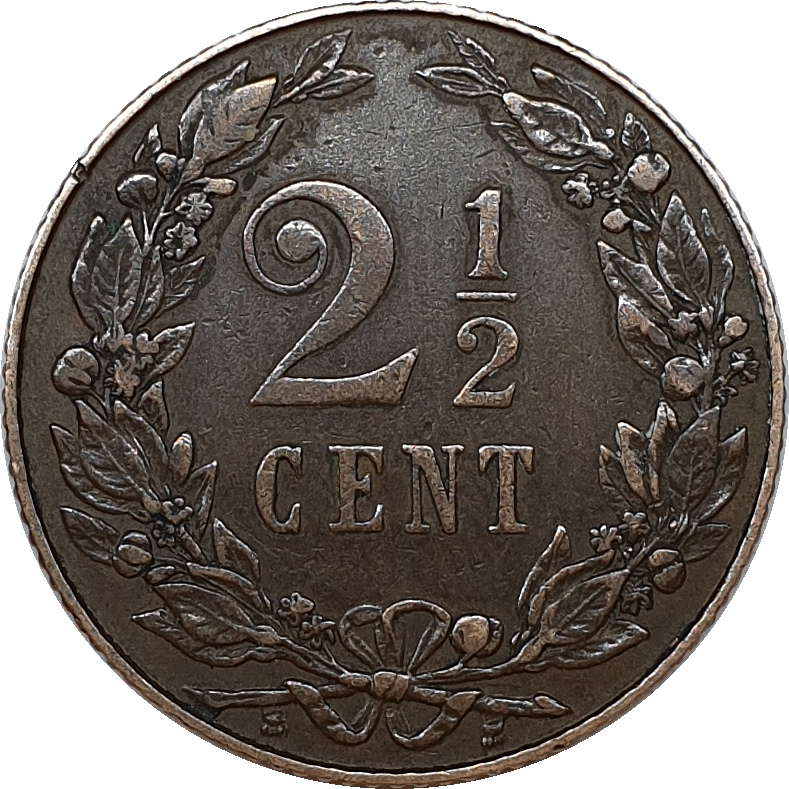 2 1/2 cents - Wilhelmina I - 15 shields