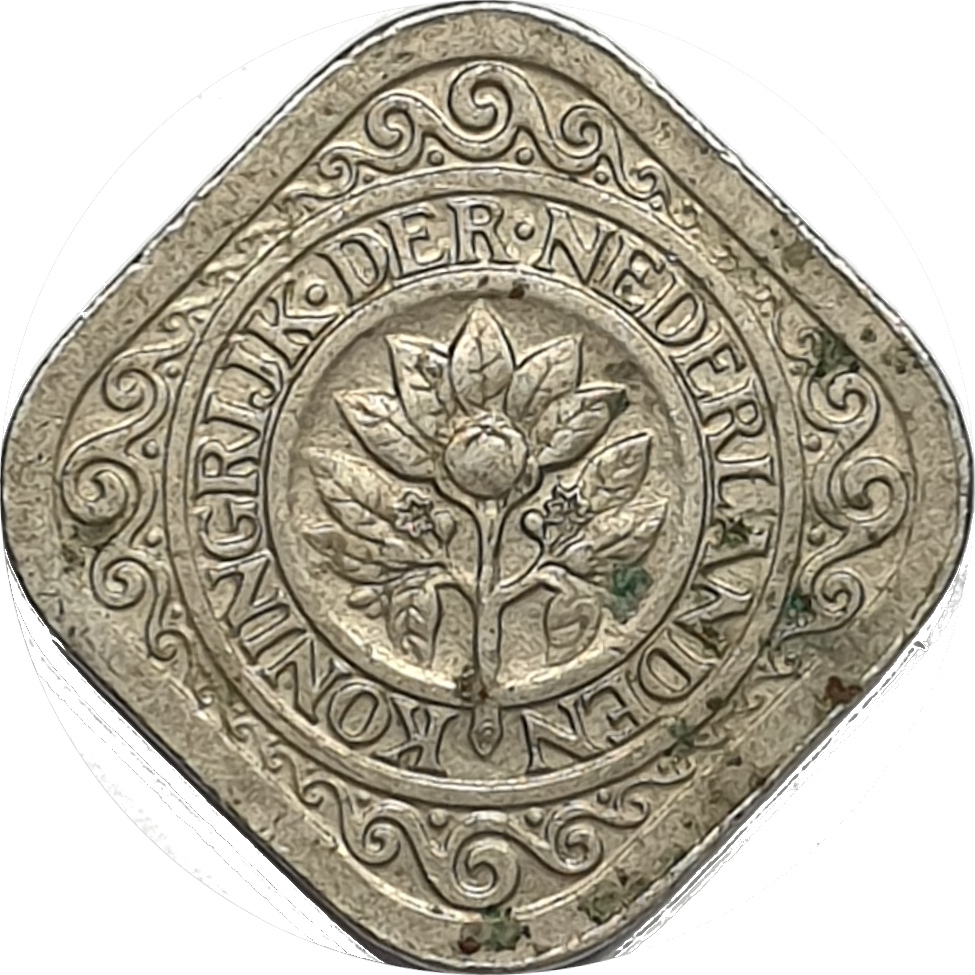 5 cents - Wilhelmina I - Tulipe - Cupronickel