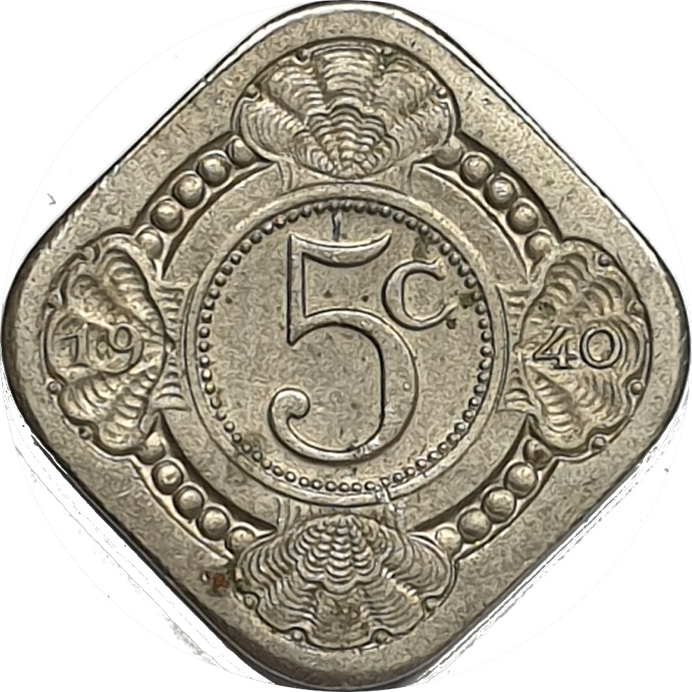 5 cents - Wilhelmina I - Tulipe - Cupronickel