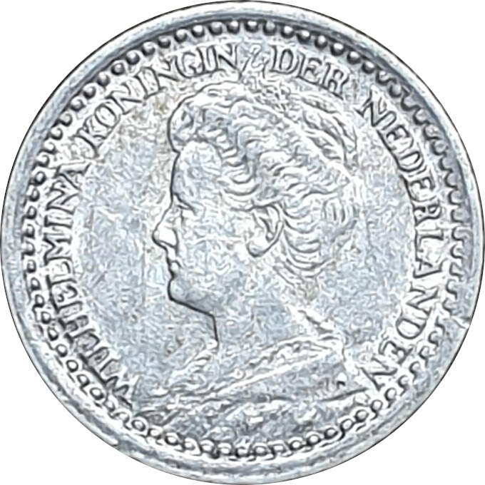 10 cents silver - Wilhelmina I - Mature bust