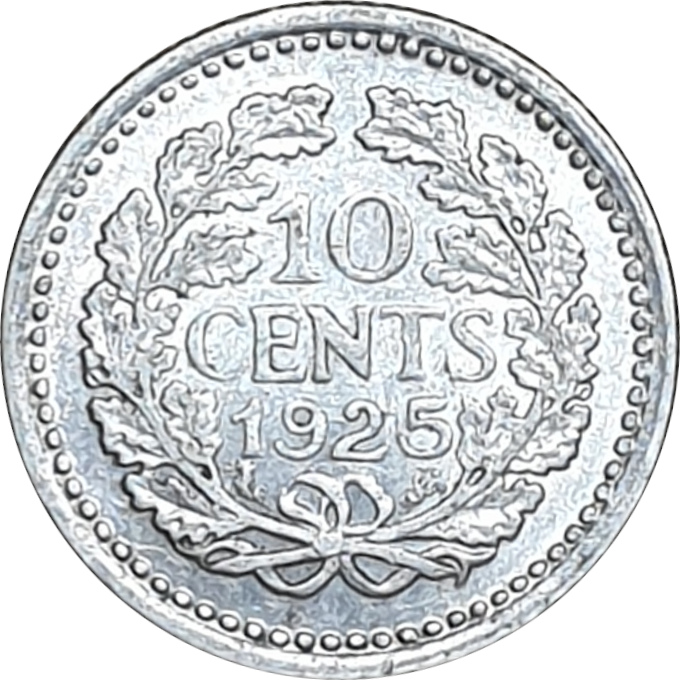 10 cents silver - Wilhelmina I - Mature bust