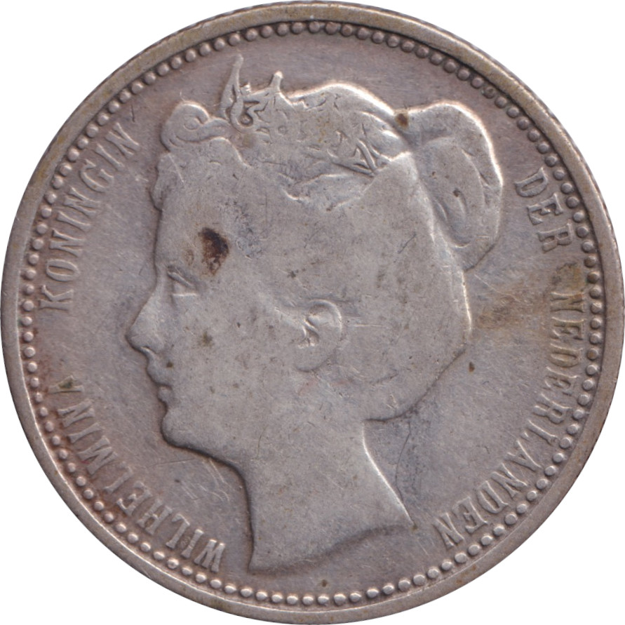 25 cents silver - Wilhelmina I - Tête enfantine