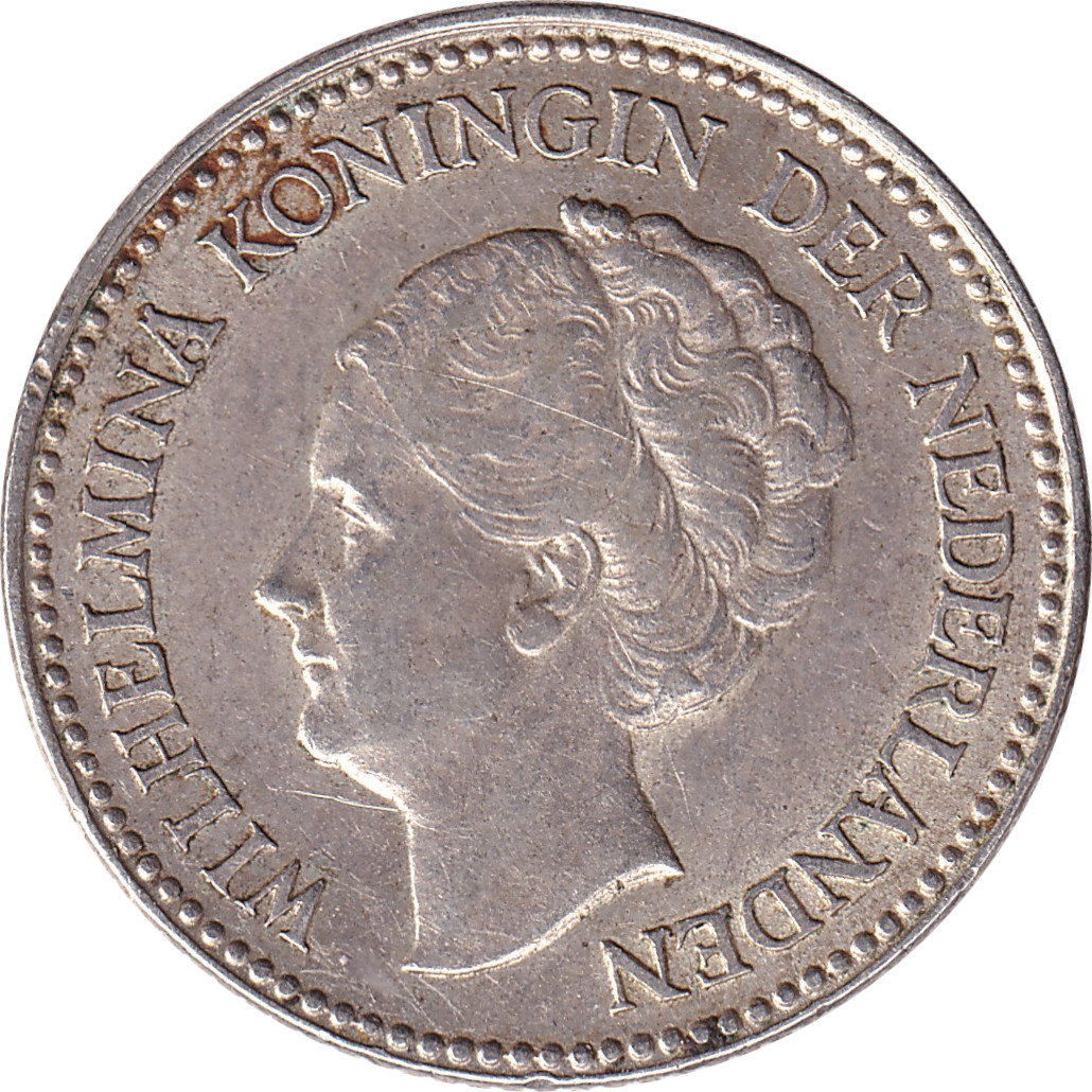 1/2 gulden silver - Wilhelmina I - Mature head