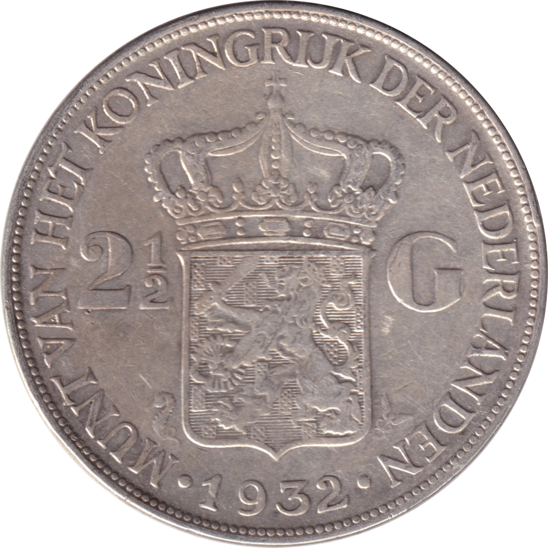 2 1/2 gulden silver - Wilhelmina I - Mature head