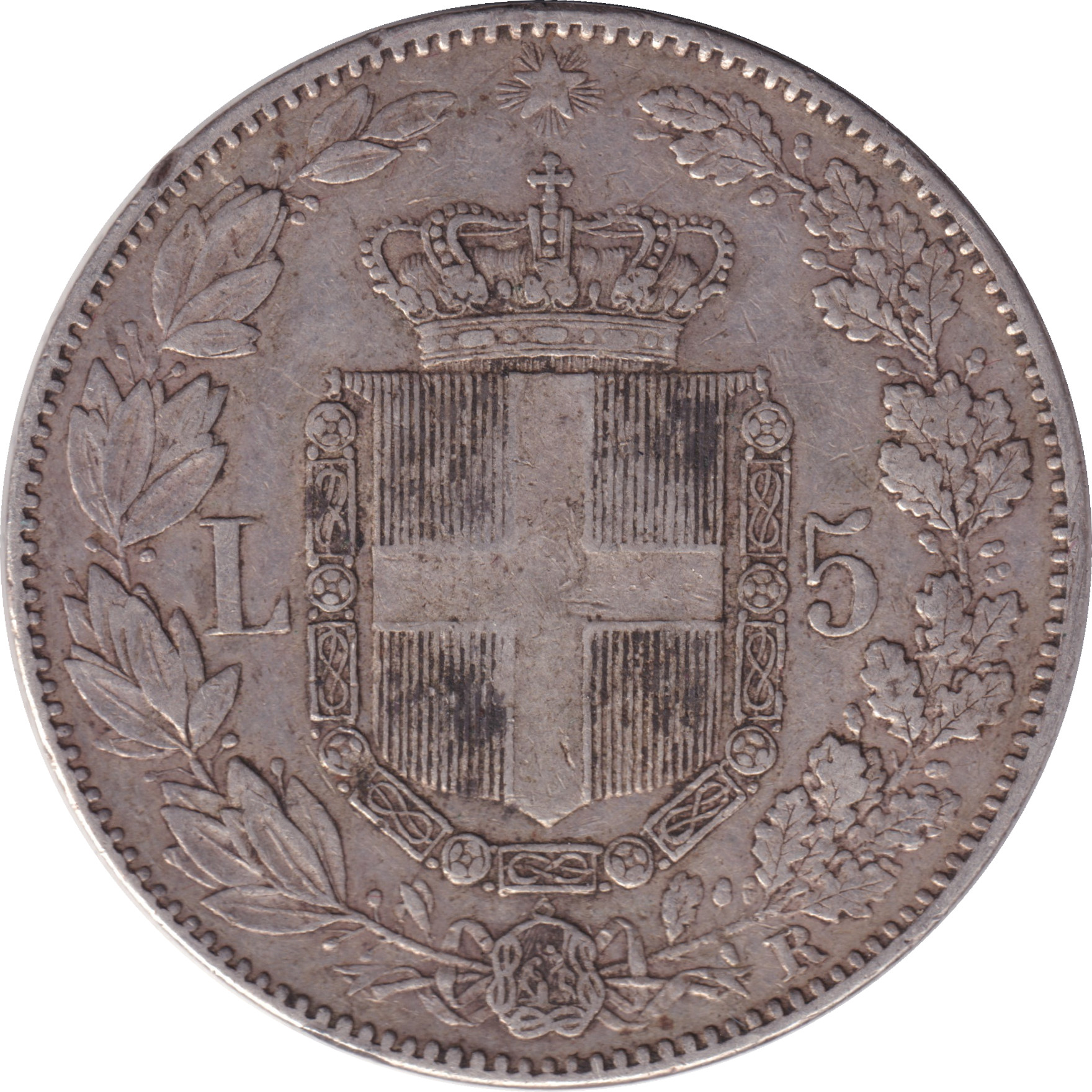 5 lire silver - Umberto I