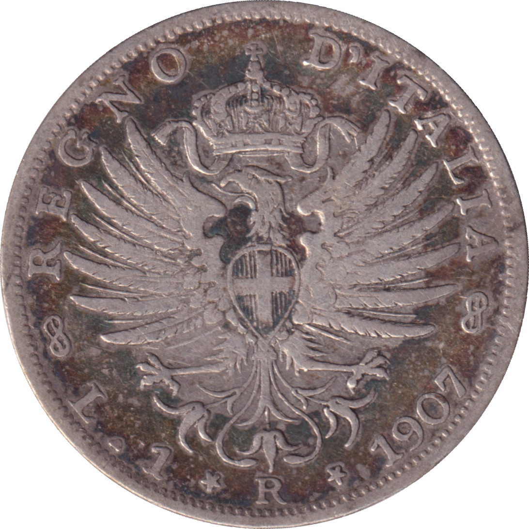 1 lira argent - Victor Emmanuel III - Aigle