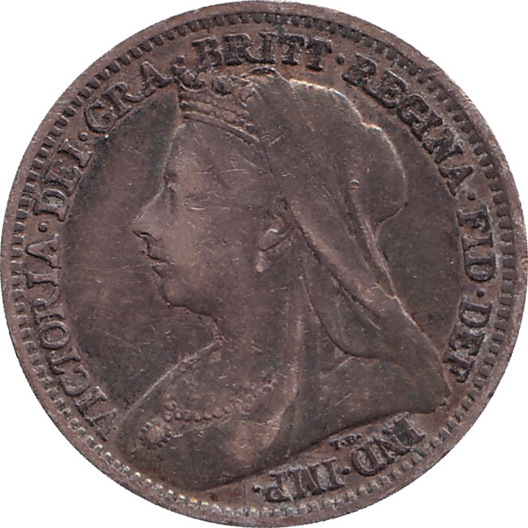 3 pence silver - Victoria - Buste agé