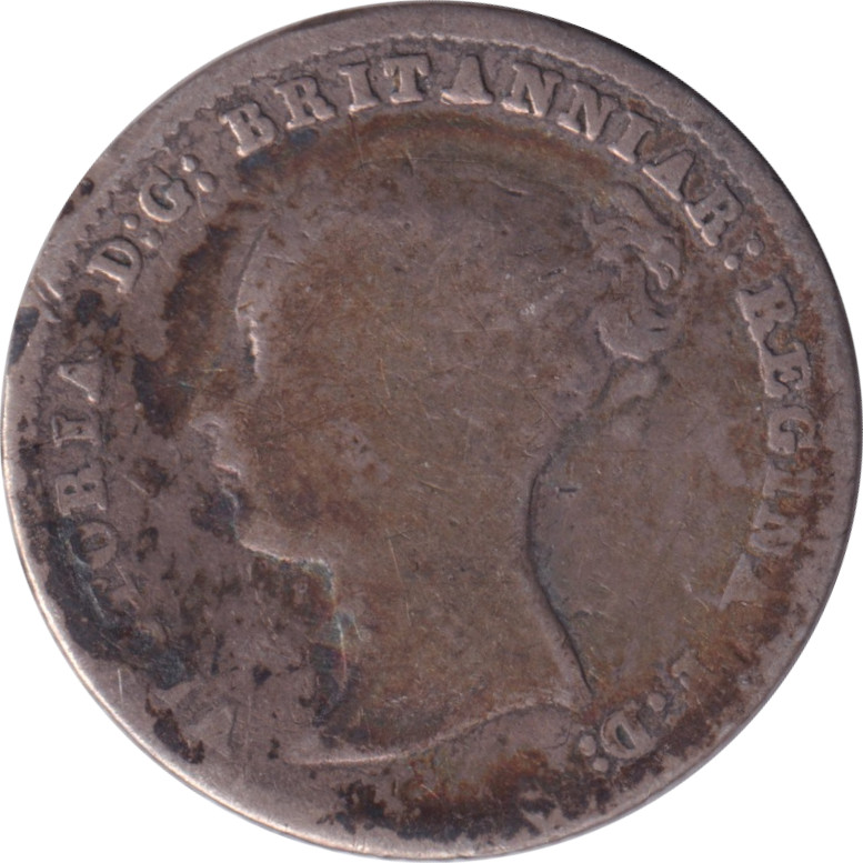 4 pence argent - Victoria - Tête jeune