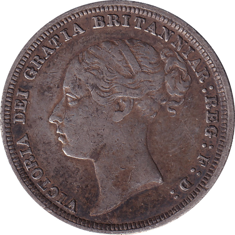 6 pence argent - Victoria - Tête jeune