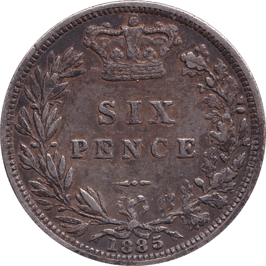 6 pence argent - Victoria - Tête jeune