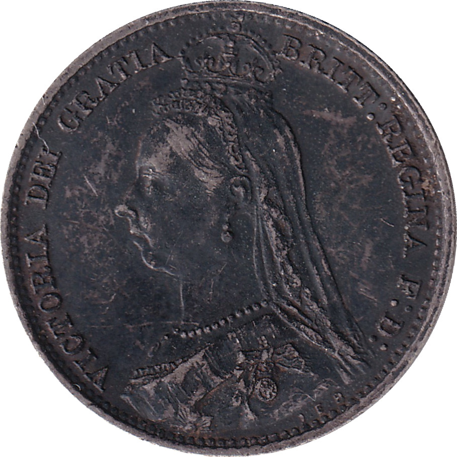 6 pence argent - Victoria - Buste du Jubilé