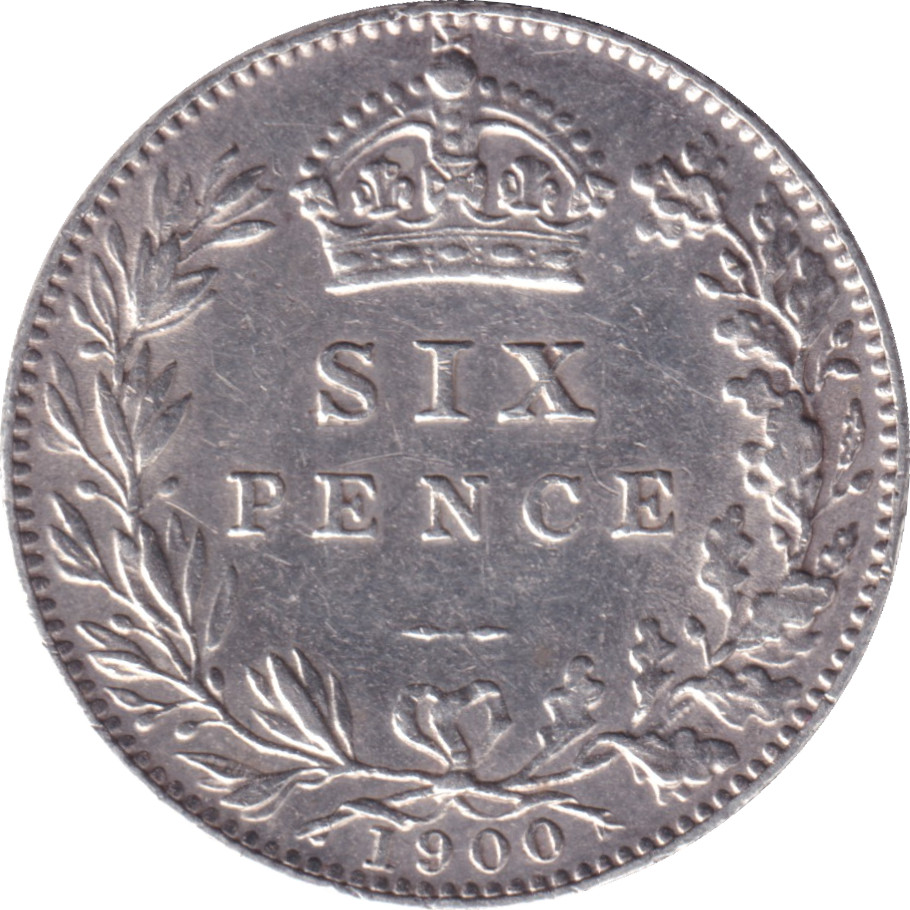 6 pence argent - Victoria - Buste agé