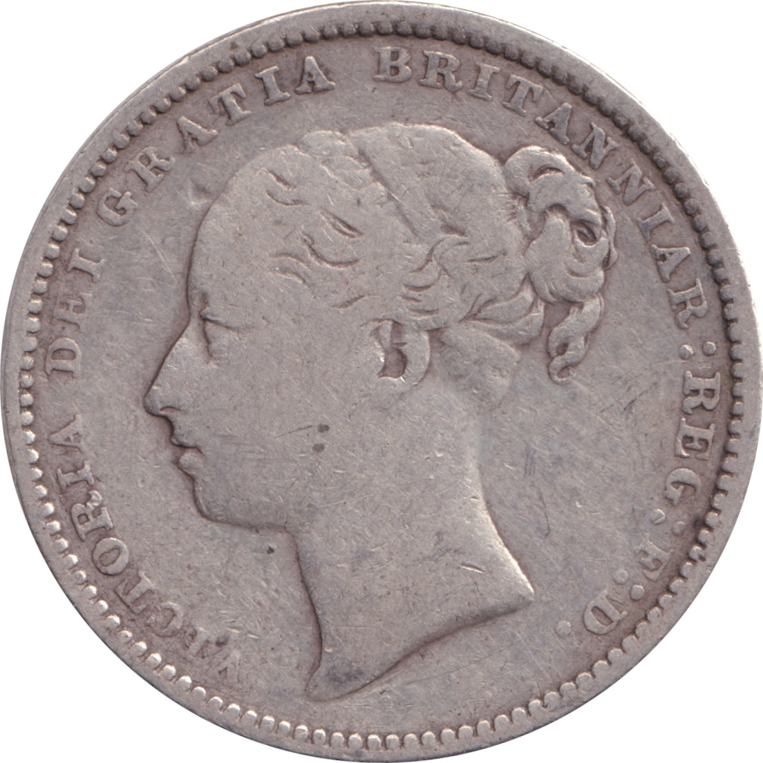 1 shilling silver - Victoria - Young head