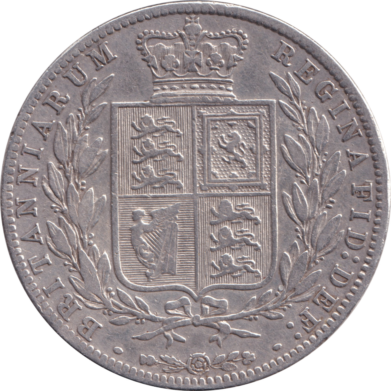 1/2 crown argent - Victoria - Tête jeune