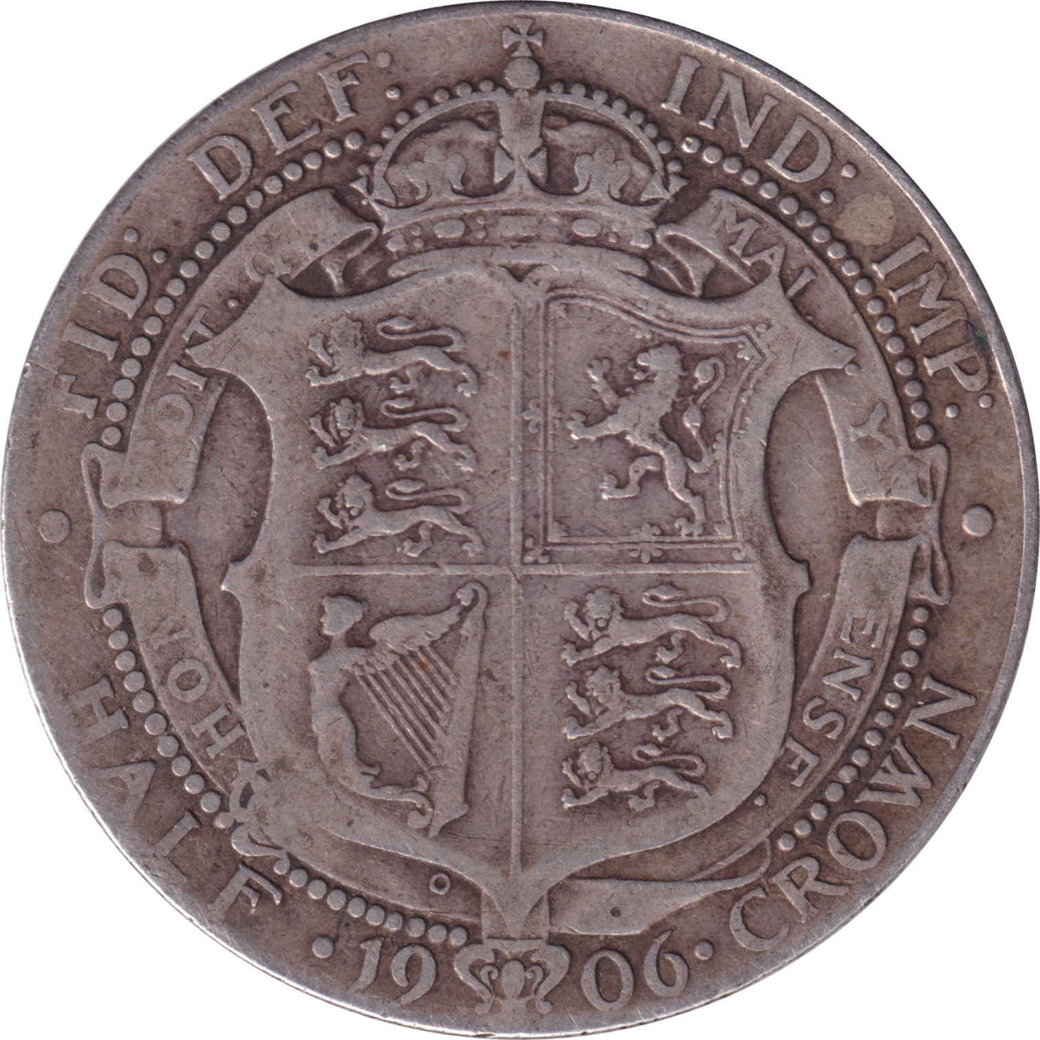 1/2 crown argent - Edouard VII