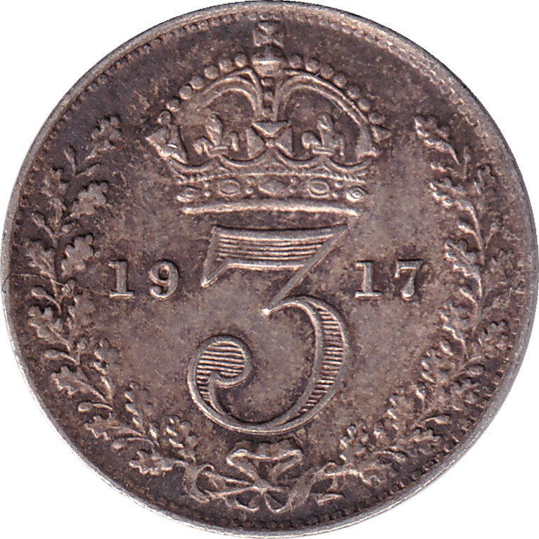 3 pence argent - Georges V - Couronne