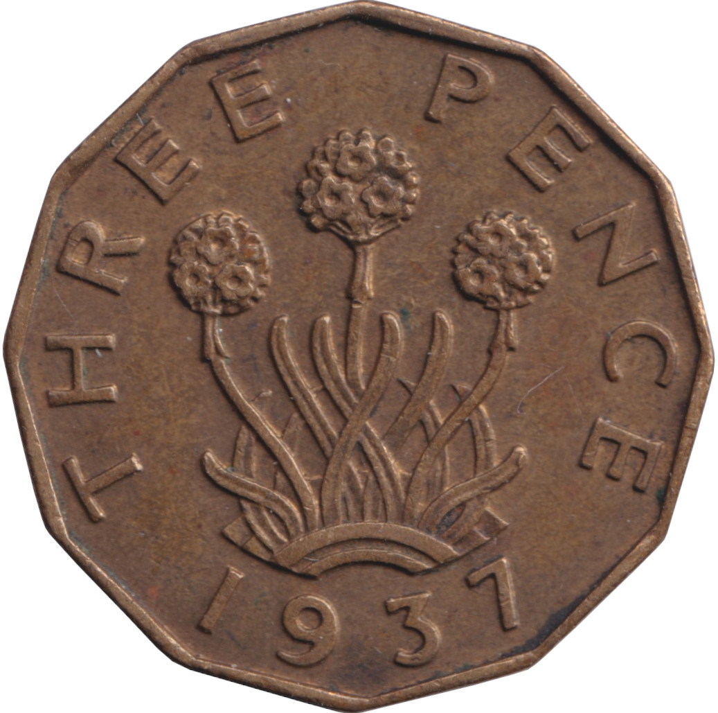 3 pence - Georges VI - Empereur