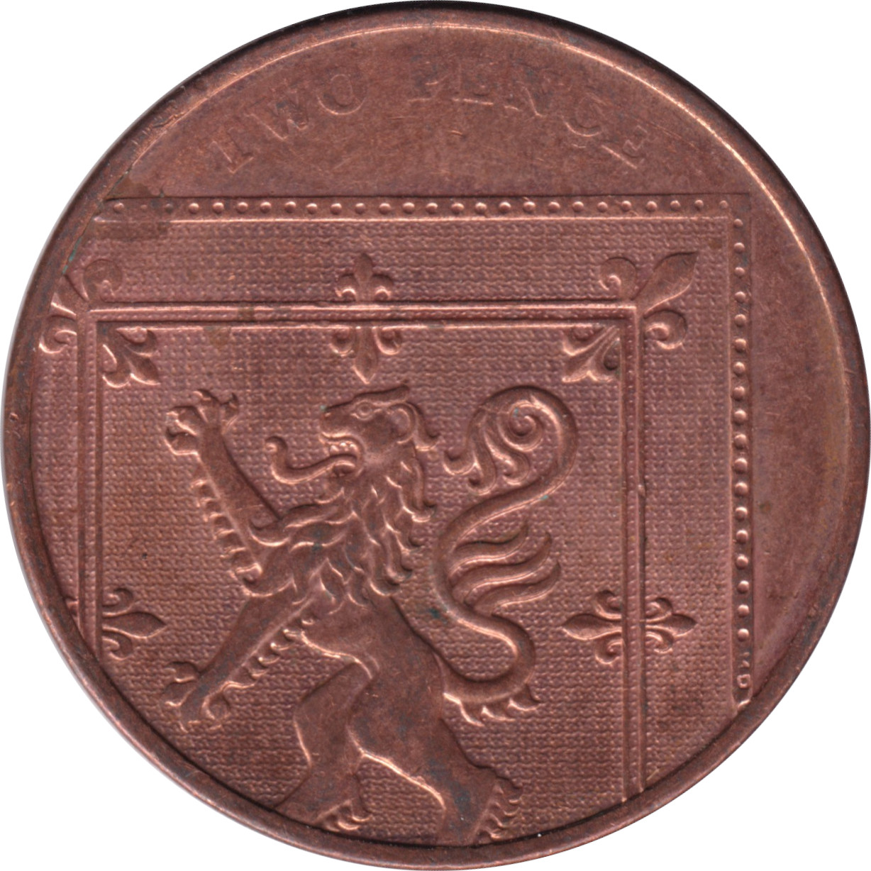 2 pence - Elizabeth II - Tête agée - Blason